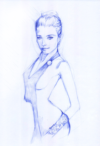 Dessin sensuel au stylo par Benjamin Ricou